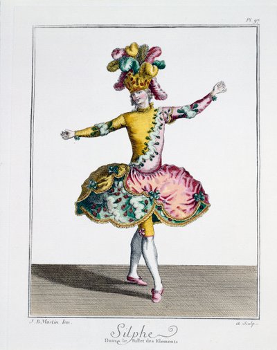 Costume per Silphe nel Balletto degli Elementi, fine XVIII secolo da Jean Baptiste Martin